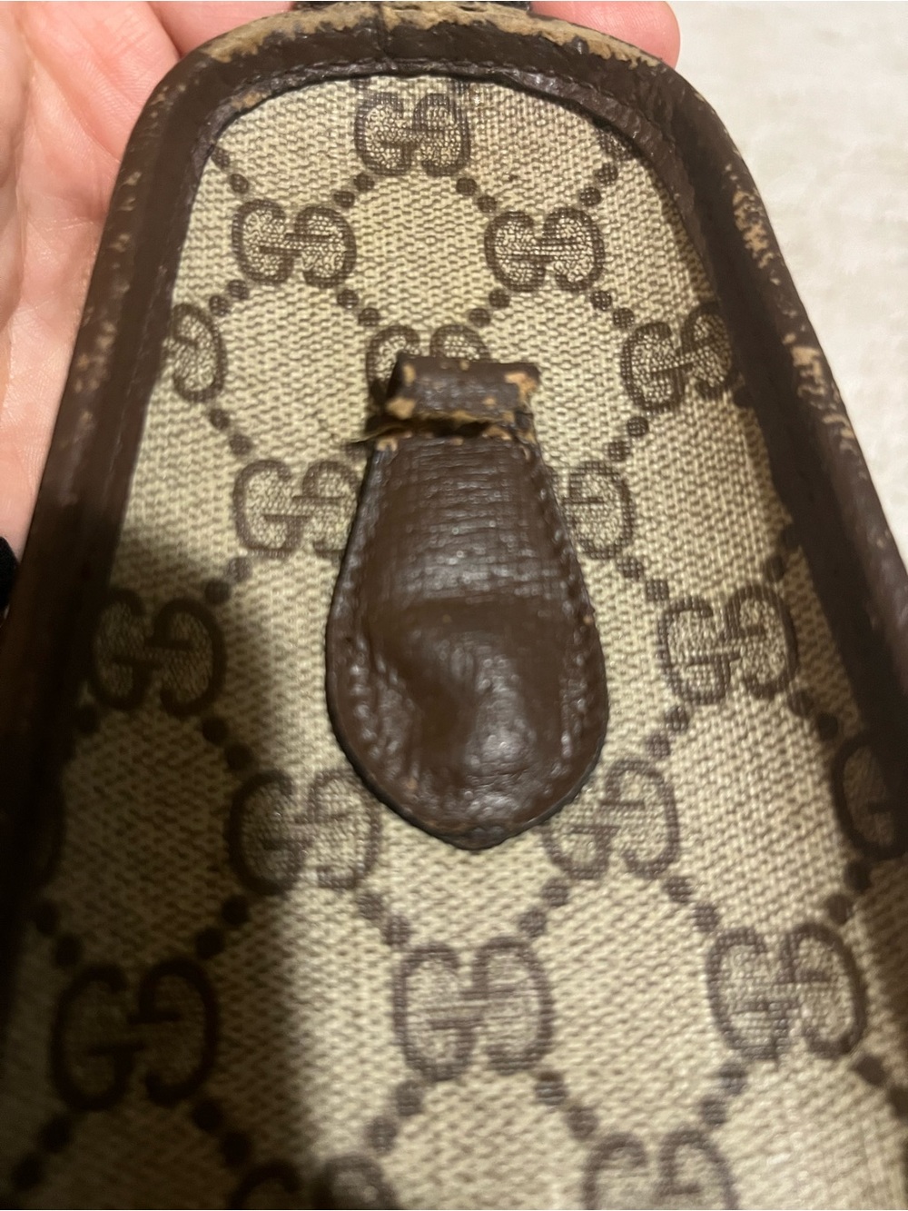 Gucci Brown GG Supreme handbag with Green-Red Web Stripe - Picture 10 of 12